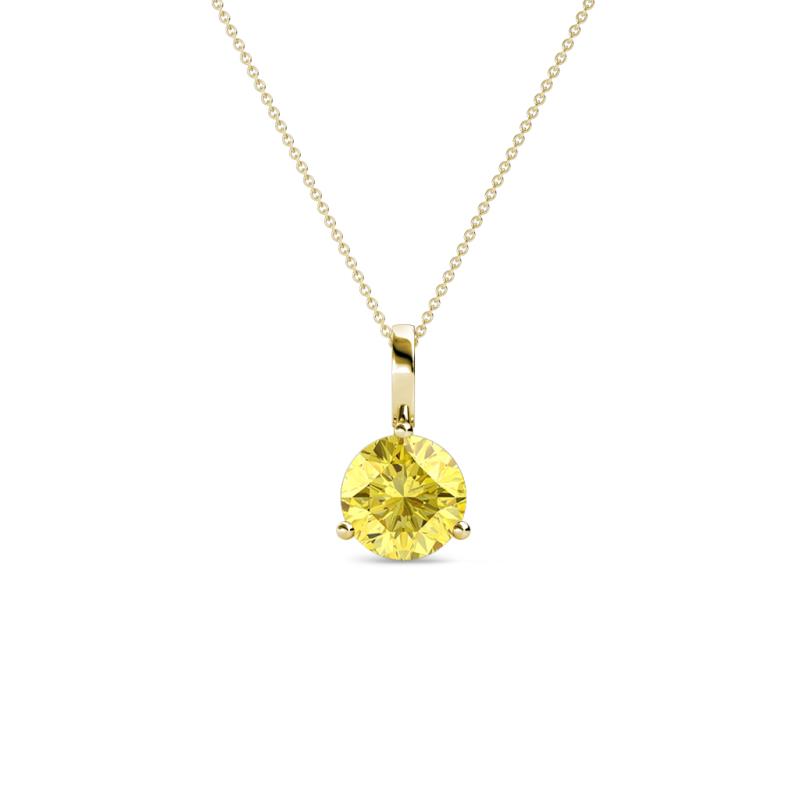 Sheryl 5.00 mm Yellow Sapphire Solitaire Pendant 