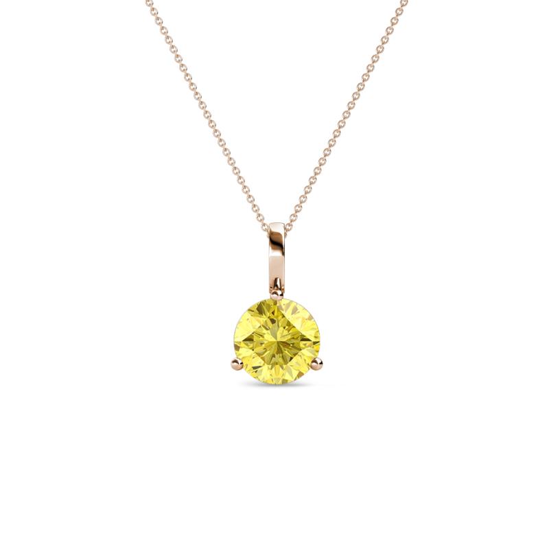 Sheryl 5.00 mm Yellow Sapphire Solitaire Pendant 