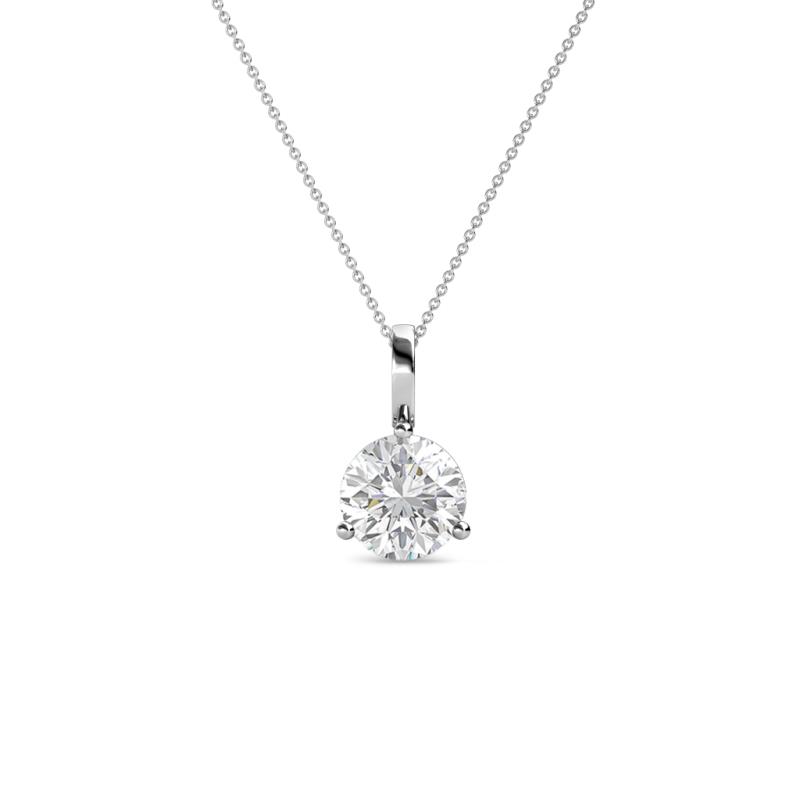 Sheryl 5.00 mm White Sapphire Solitaire Pendant 