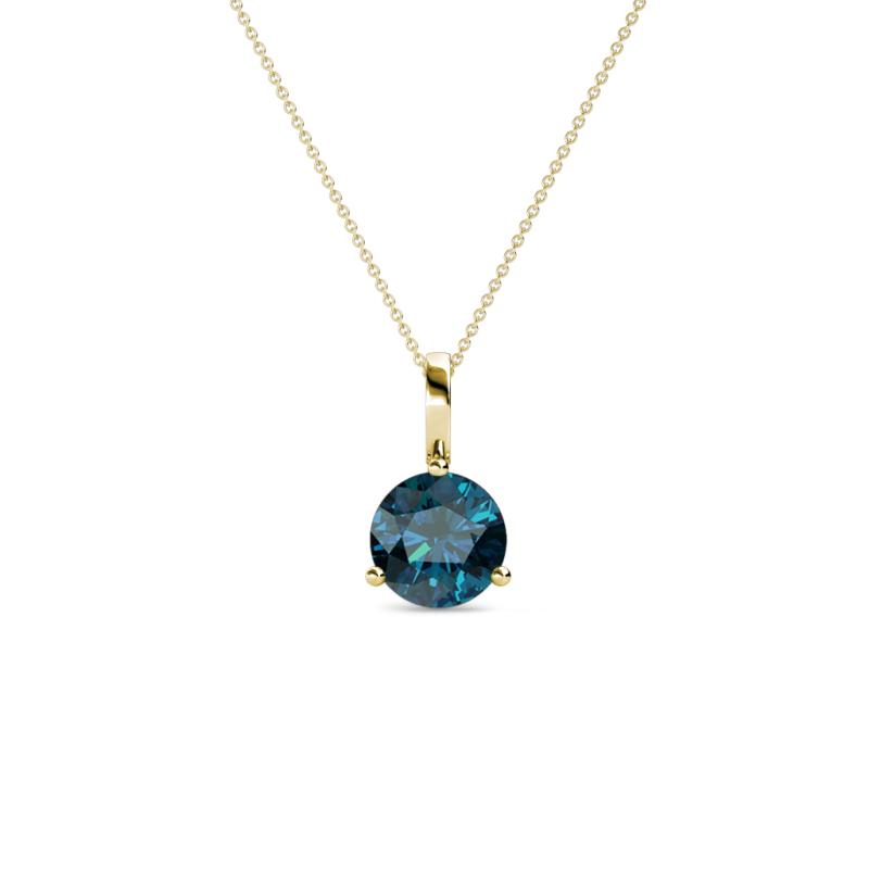 Sheryl 5.00 mm Blue Diamond Solitaire Pendant 