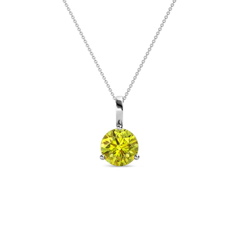 Sheryl 5.00 mm Yellow Diamond Solitaire Pendant 