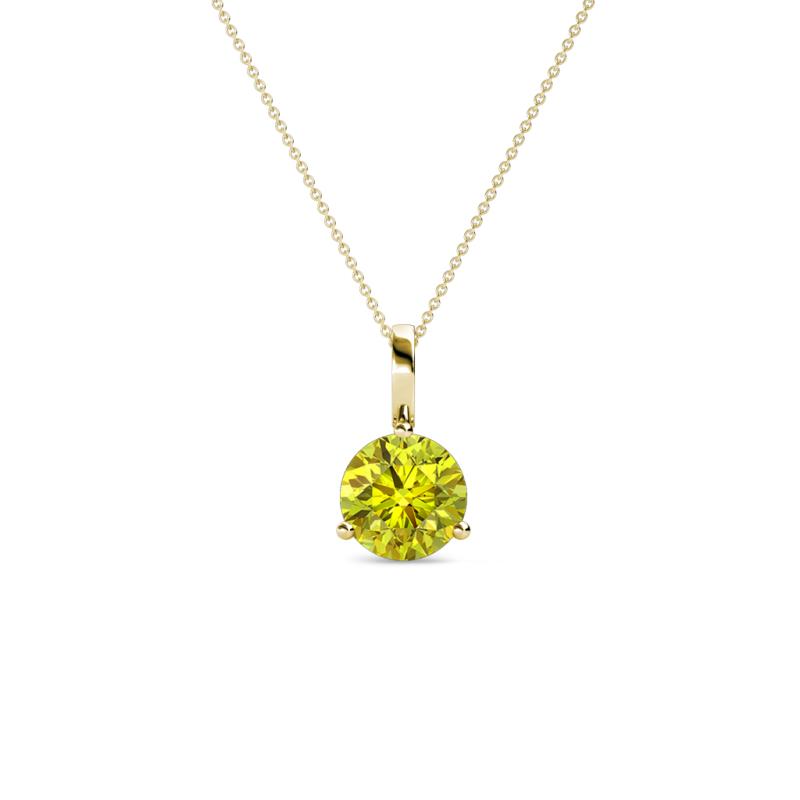 Sheryl 5.00 mm Yellow Diamond Solitaire Pendant 