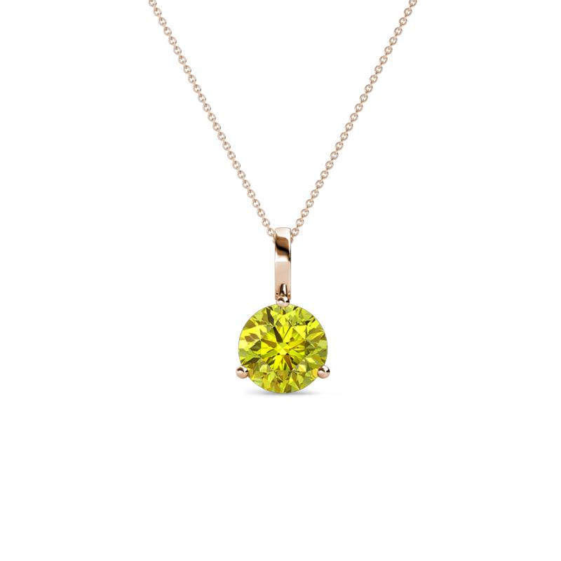 Sheryl 5.00 mm Yellow Diamond Solitaire Pendant 