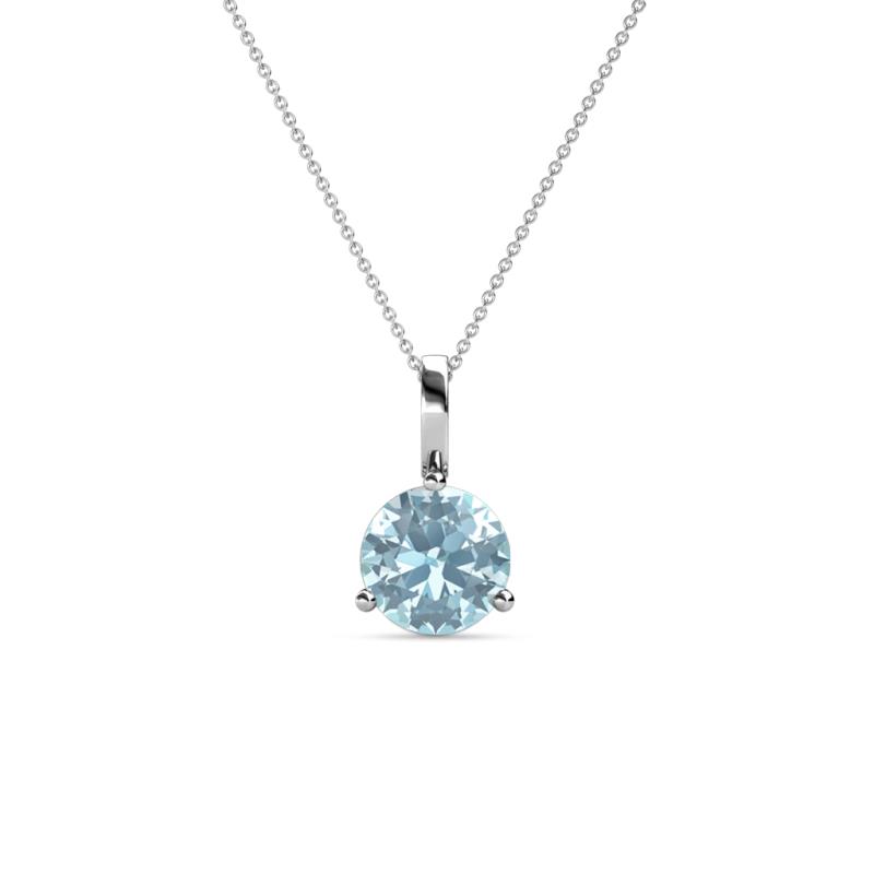 Sheryl 5.80 mm Aquamarine Solitaire Pendant 