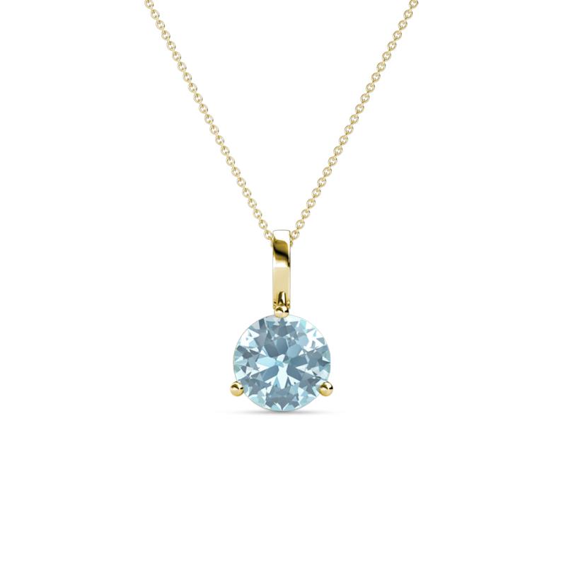 Sheryl 5.80 mm Aquamarine Solitaire Pendant 