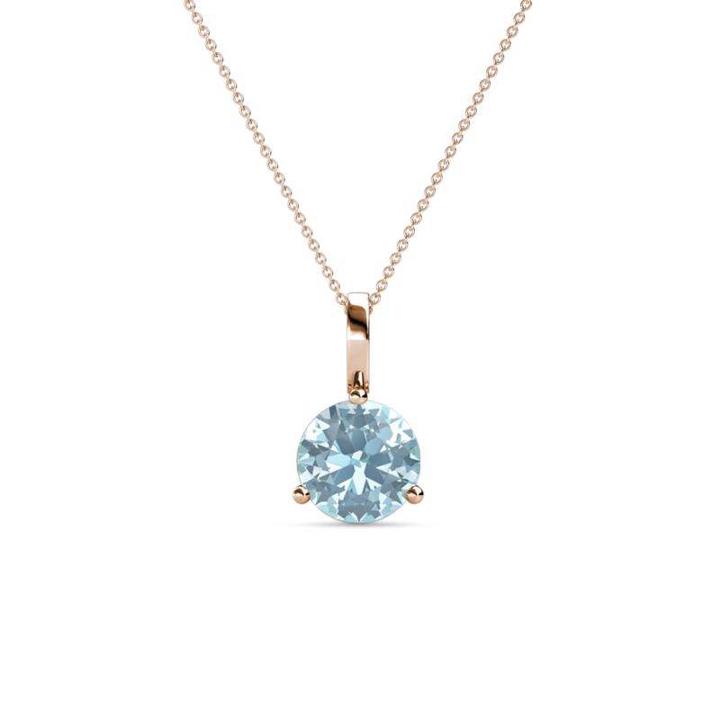 Sheryl 5.80 mm Aquamarine Solitaire Pendant 