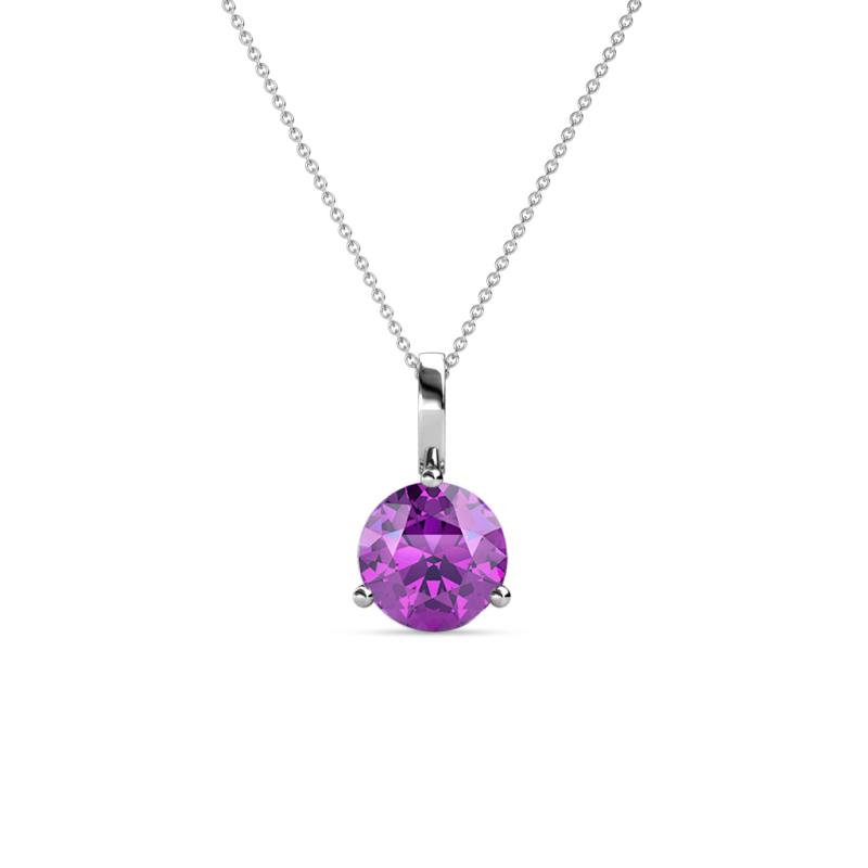 Sheryl 5.80 mm Amethyst Solitaire Pendant 