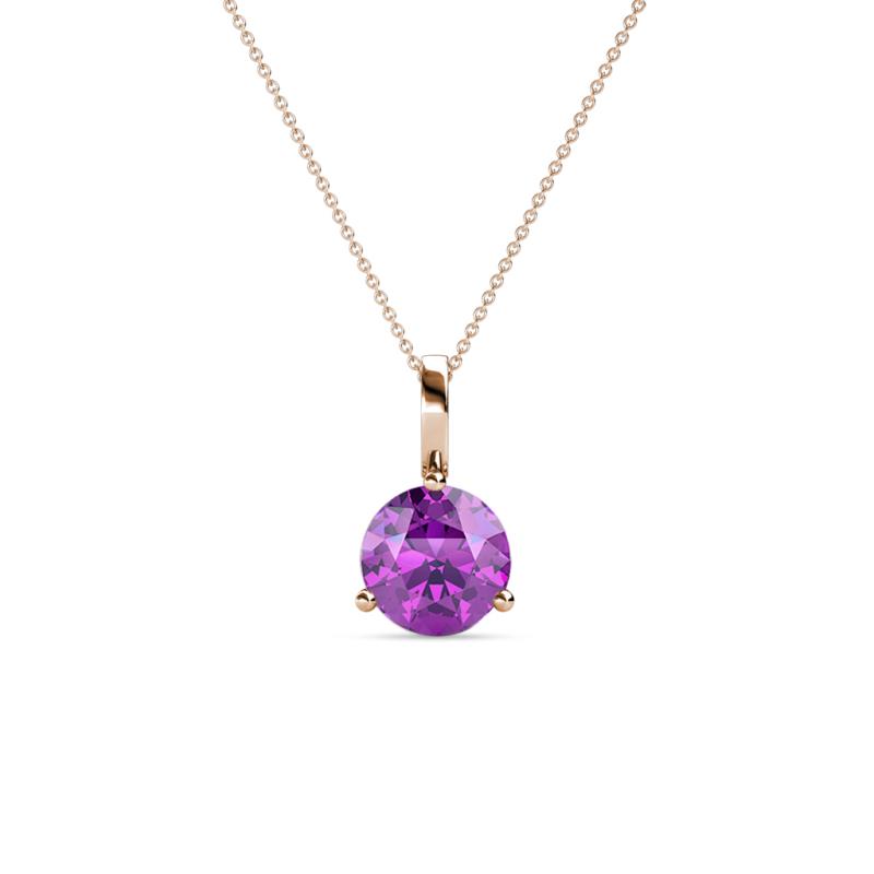 Sheryl 5.80 mm Amethyst Solitaire Pendant 