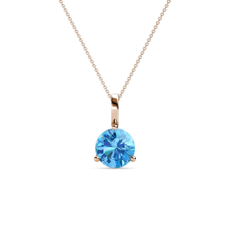 Sheryl 5.80 mm Blue Topaz Solitaire Pendant 