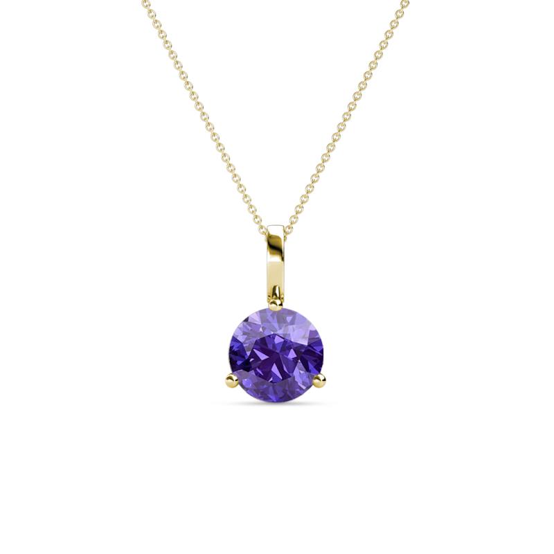 Sheryl 5.80 mm Iolite Solitaire Pendant 