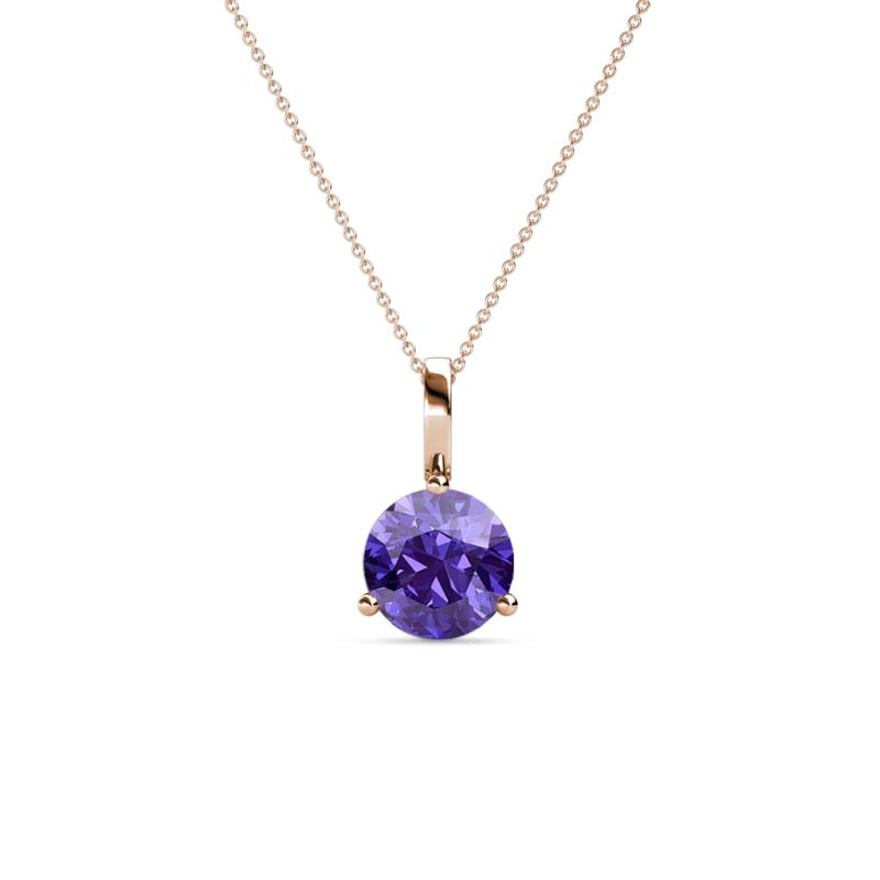 Sheryl 5.80 mm Iolite Solitaire Pendant 