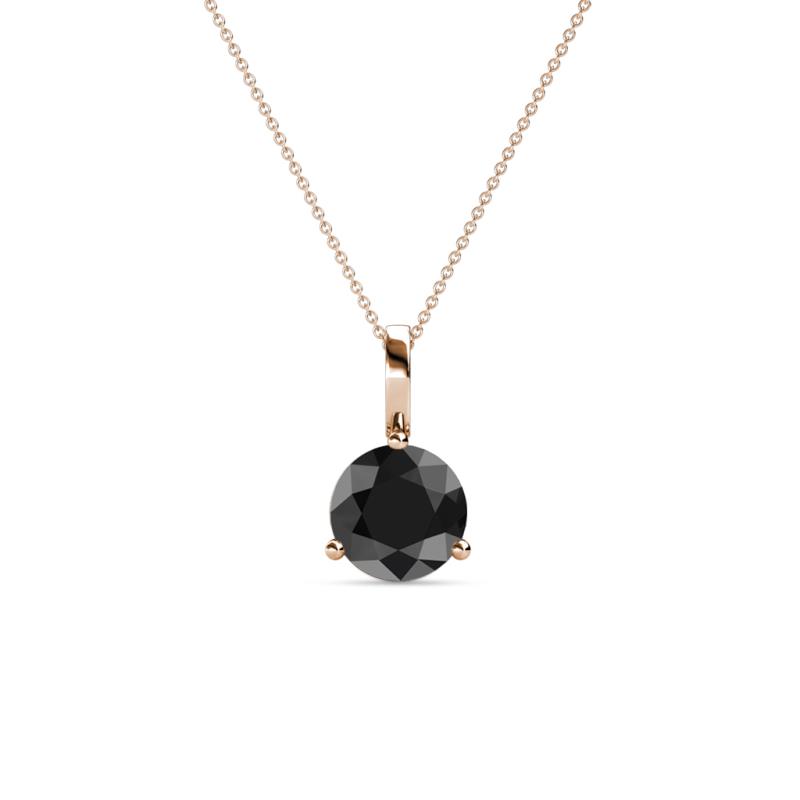 Sheryl 5.80 mm Black Diamond Solitaire Pendant 