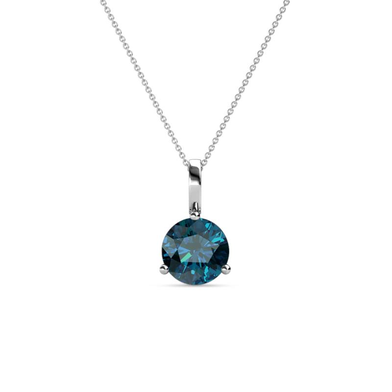 Sheryl 5.80 mm Blue Diamond Solitaire Pendant 