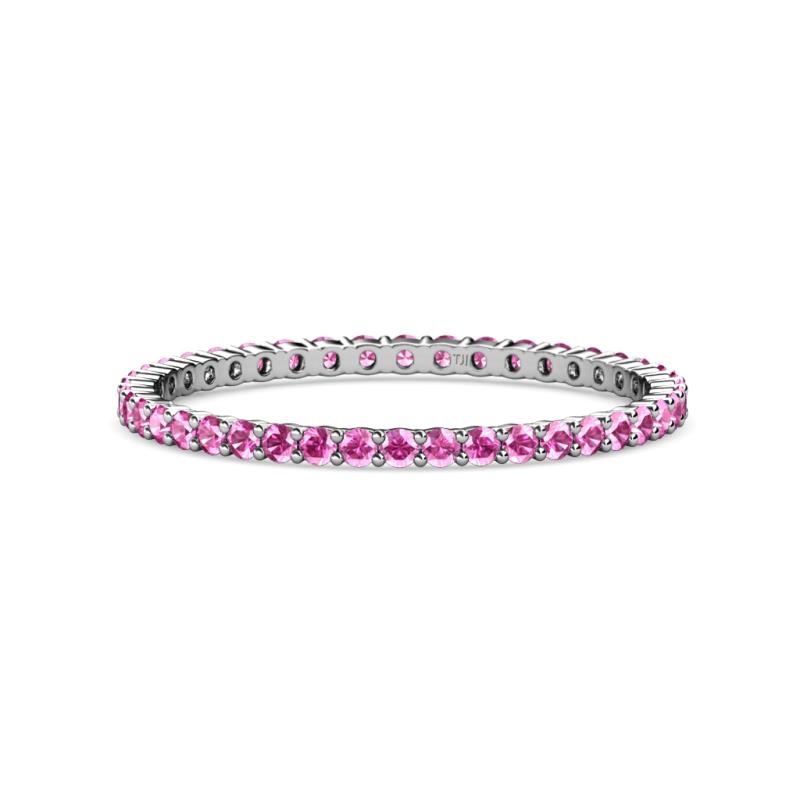 Joyce Pink Sapphire Eternity Band Pink Sapphire Common Prong Womens Eternity Ring Stackable ctw K White Gold