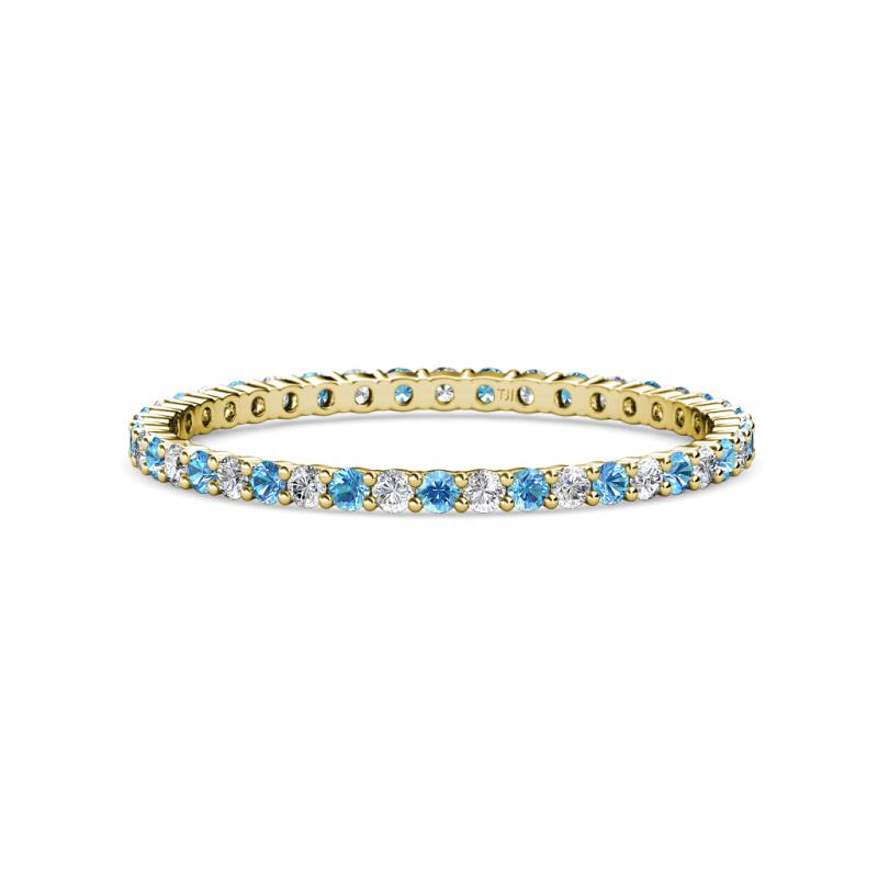 Joyce 1.50 mm Blue Topaz and Diamond Eternity Band 