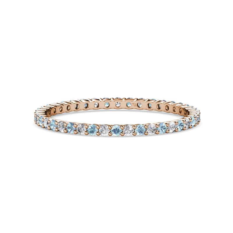 Joyce 1.50 mm Aquamarine and Diamond Eternity Band 