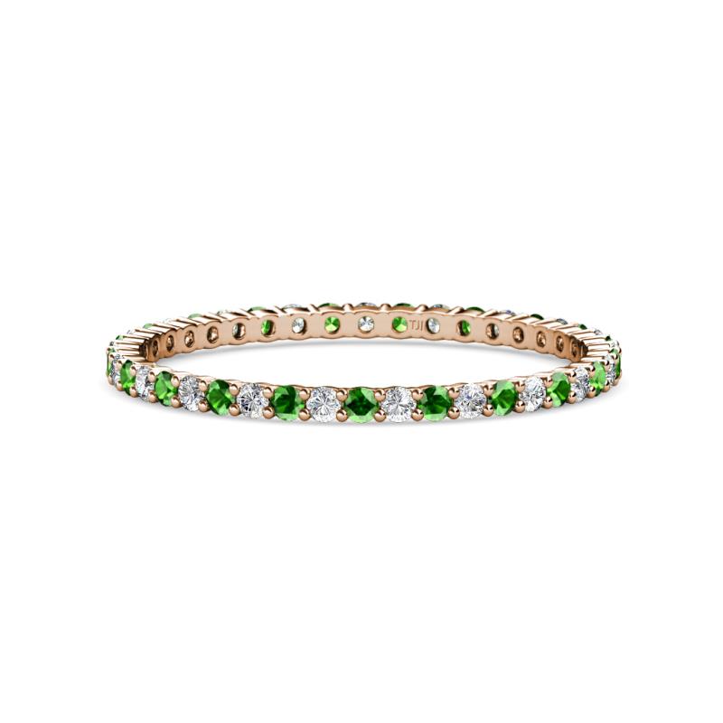 Joyce 1.50 mm Green Garnet and Diamond Eternity Band 