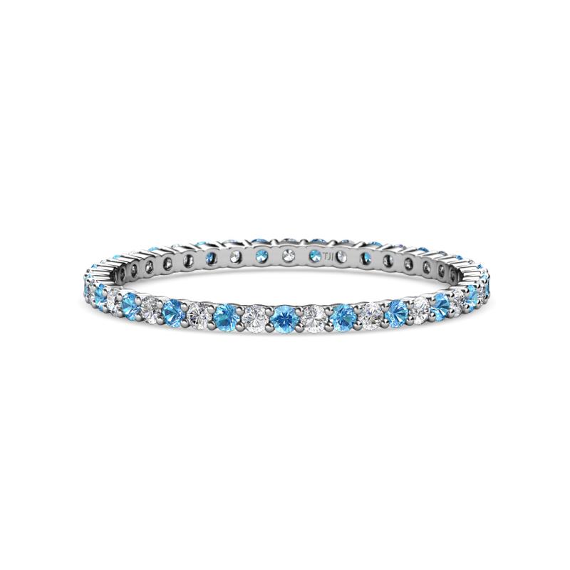 Joyce 1.50 mm Blue Topaz and Diamond Eternity Band 