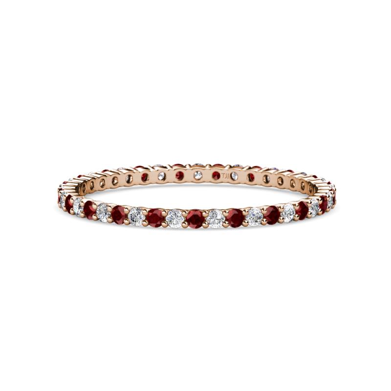 Joyce 1.50 mm Red Garnet and Diamond Eternity Band 