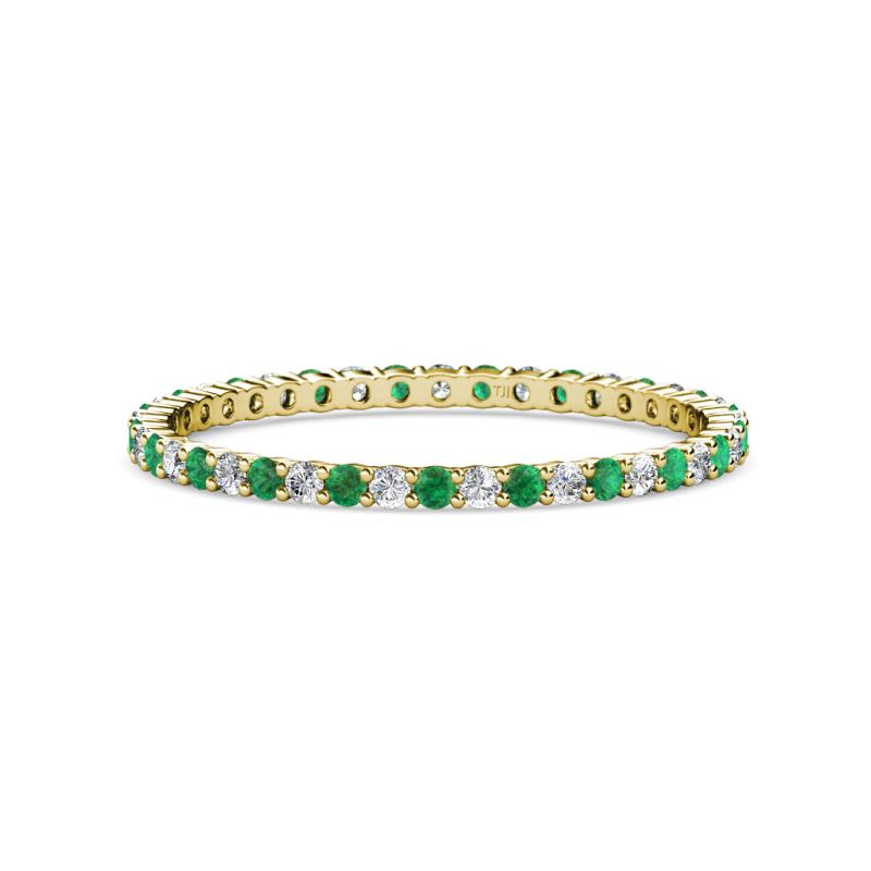 Joyce 1.50 mm Emerald and Diamond Eternity Band 