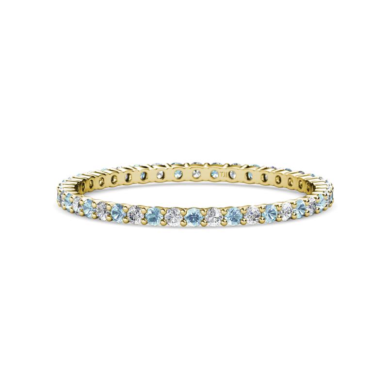 Joyce 1.50 mm Aquamarine and Diamond Eternity Band 