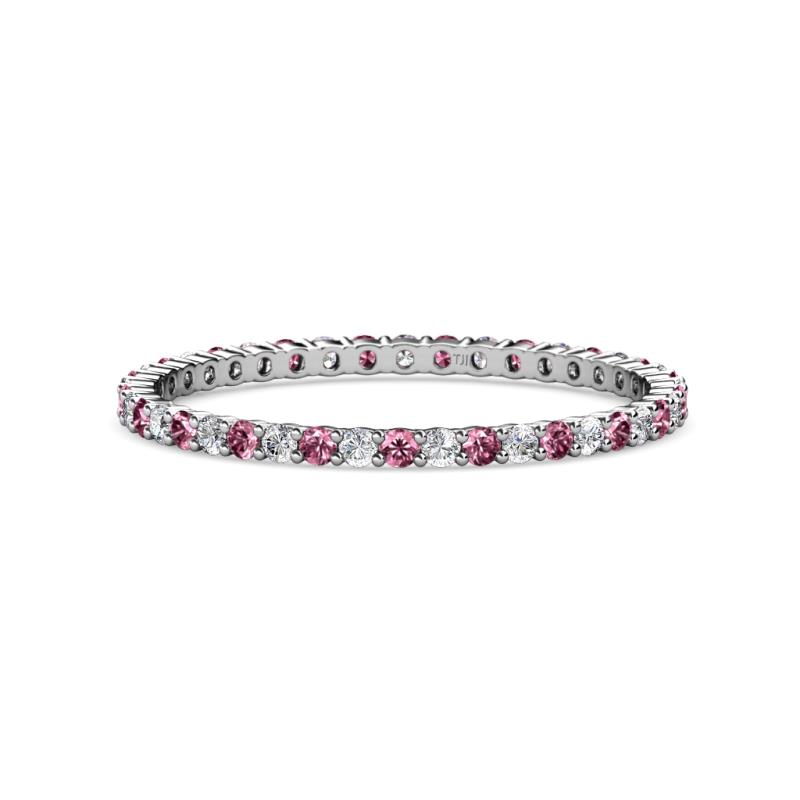 Joyce 1.50 mm Pink Tourmaline and Diamond Eternity Band 