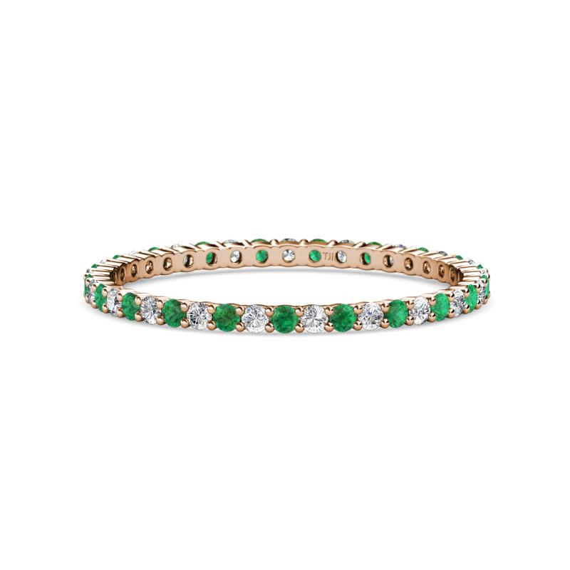 Joyce 1.50 mm Emerald and Diamond Eternity Band 