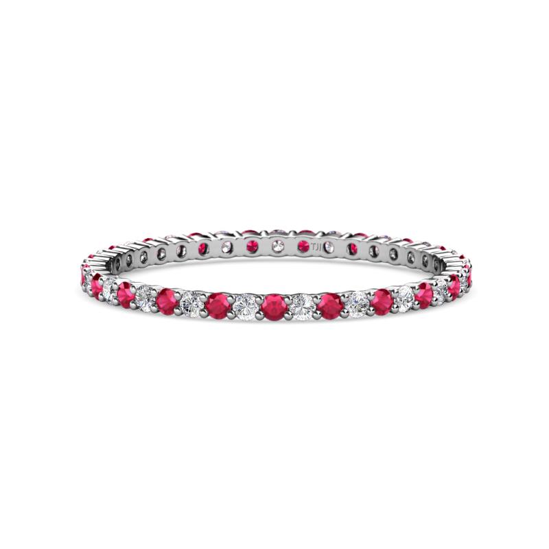 Joyce 1.50 mm Ruby and Lab Grown Diamond Eternity Band 