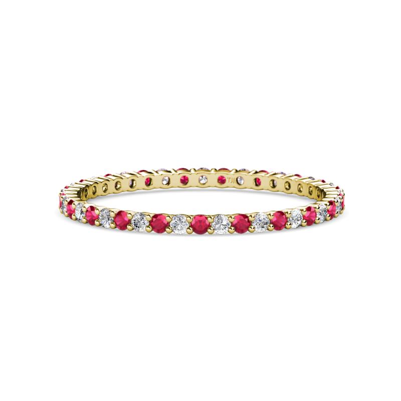 Joyce 1.50 mm Ruby and Lab Grown Diamond Eternity Band 