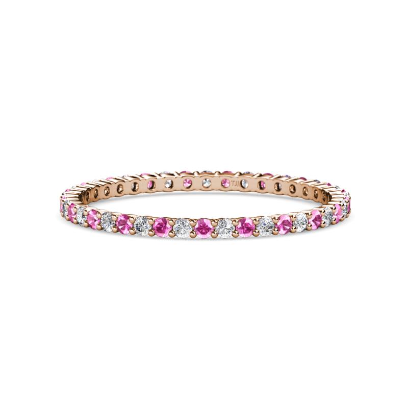 Joyce 1.50 mm Pink Sapphire and Lab Grown Diamond Eternity Band 