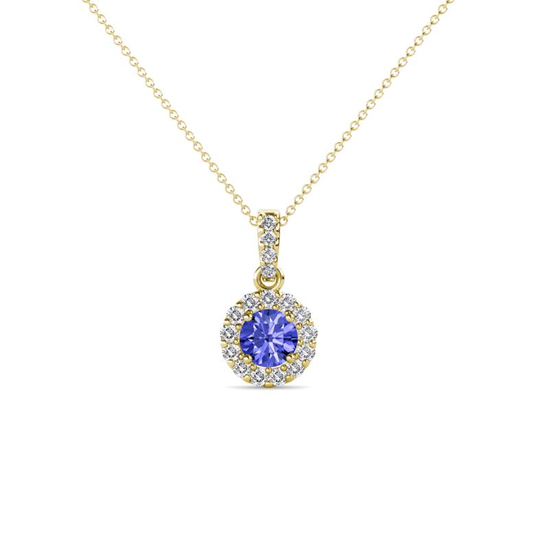 Azaria Tanzanite and Diamond Halo Pendant 