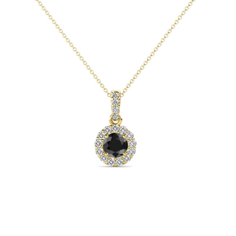 Azaria Black and White Diamond Halo Pendant 