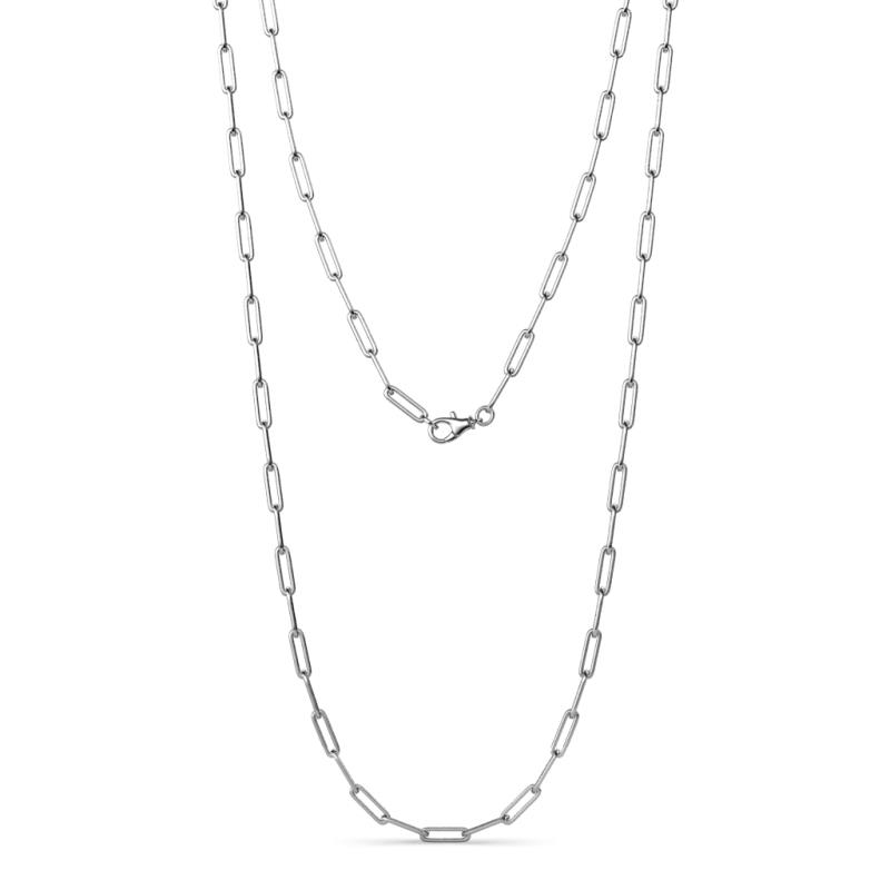 Sandra Small Rectangle (11.00 x 3.20 mm) Light Weight Paperclip Chain Necklace 