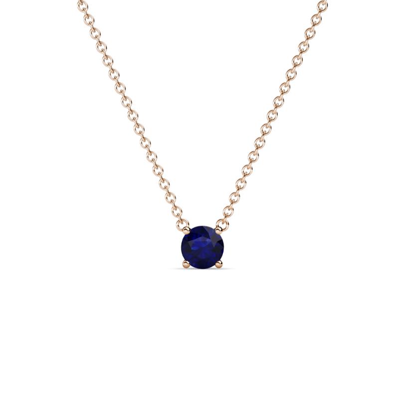 Juliana 4.00 mm Round Blue Sapphire Solitaire Pendant Necklace 