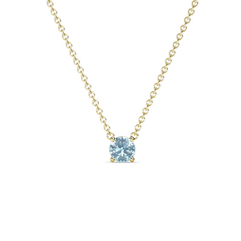 Juliana 4.00 mm Round Aquamarine Solitaire Pendant Necklace 
