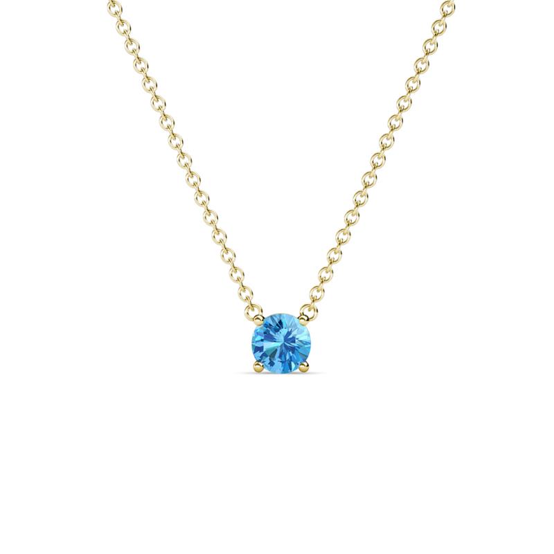 Juliana 4.00 mm Round Blue Topaz Solitaire Pendant Necklace 