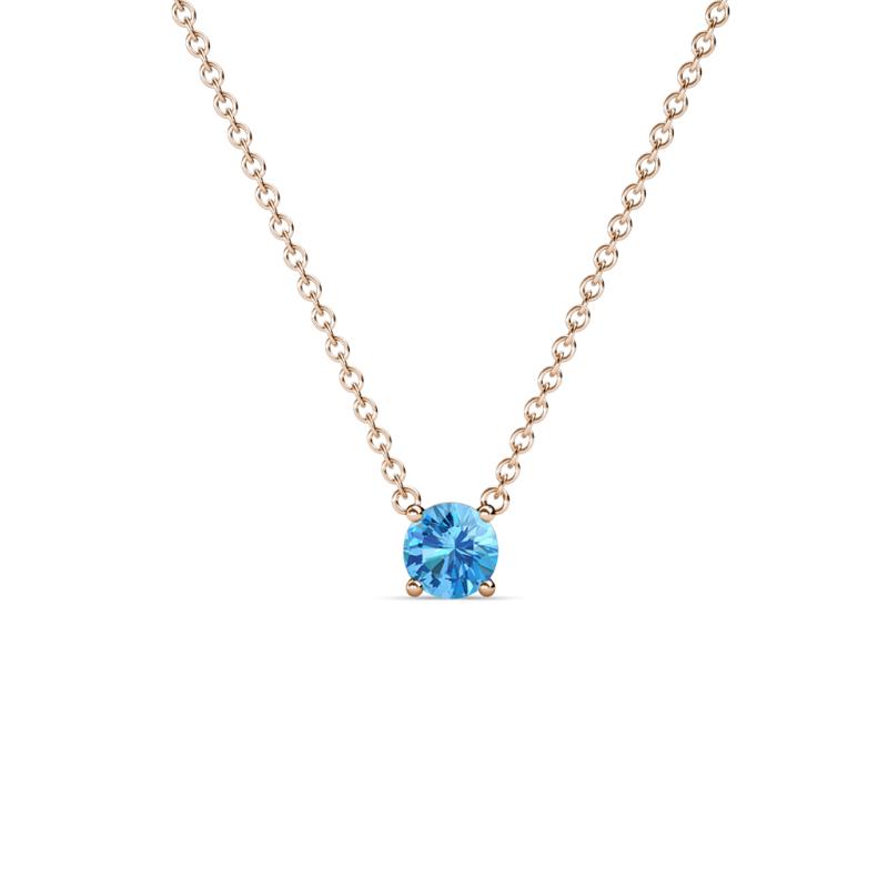 Juliana 4.00 mm Round Blue Topaz Solitaire Pendant Necklace 