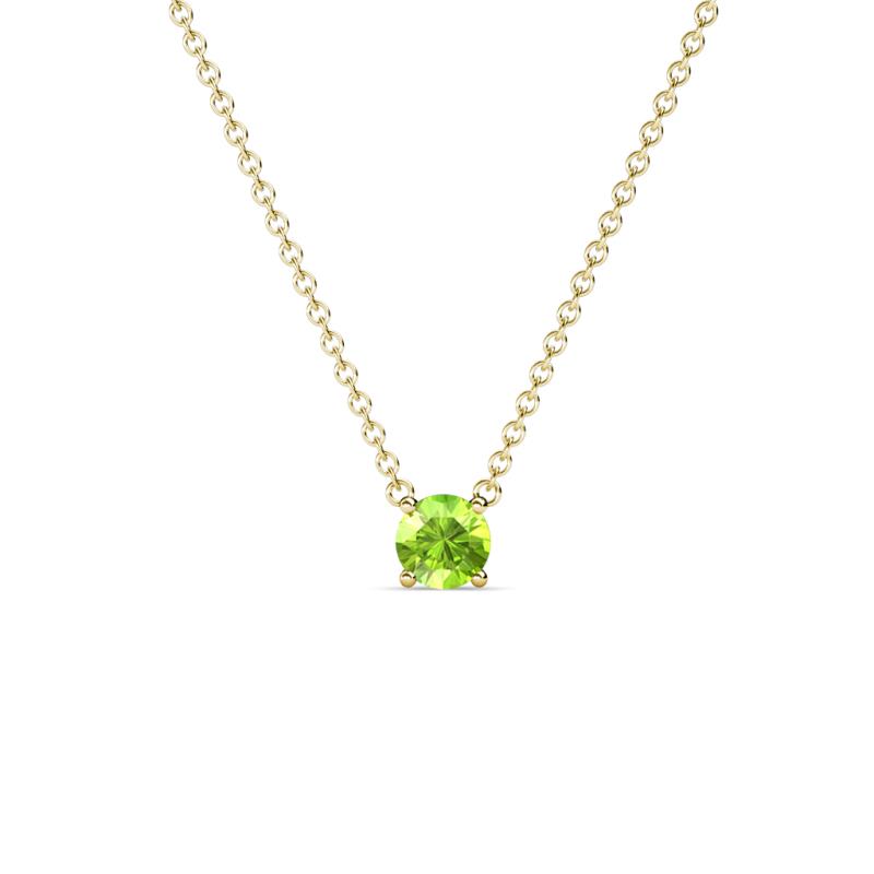 Juliana 4.00 mm Round Peridot Solitaire Pendant Necklace 