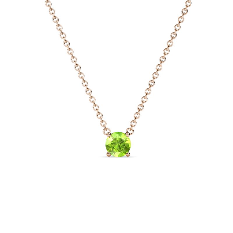 Juliana 4.00 mm Round Peridot Solitaire Pendant Necklace 