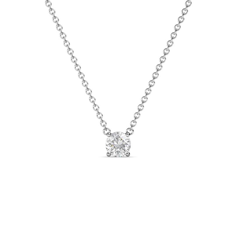 Juliana 4.00 mm Round White Sapphire Solitaire Pendant Necklace 