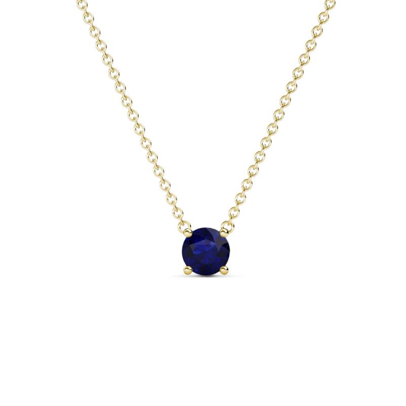 Juliana 4.50 mm Round Blue Sapphire Solitaire Pendant Necklace 