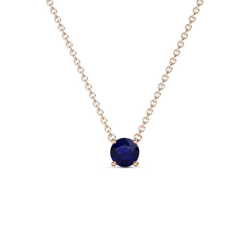 Juliana 4.50 mm Round Blue Sapphire Solitaire Pendant Necklace 