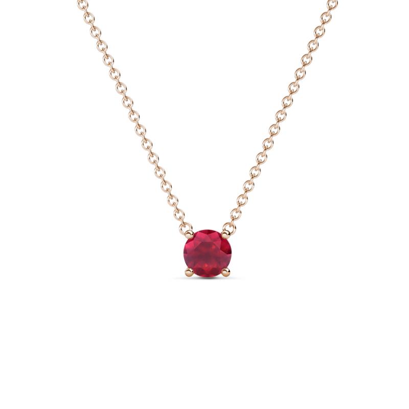 Juliana 4.50 mm Round Ruby Solitaire Pendant Necklace 