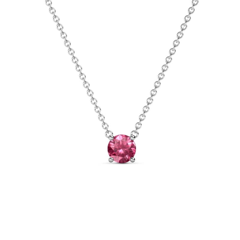 Juliana 4.50 mm Round Pink Tourmaline Solitaire Pendant Necklace 