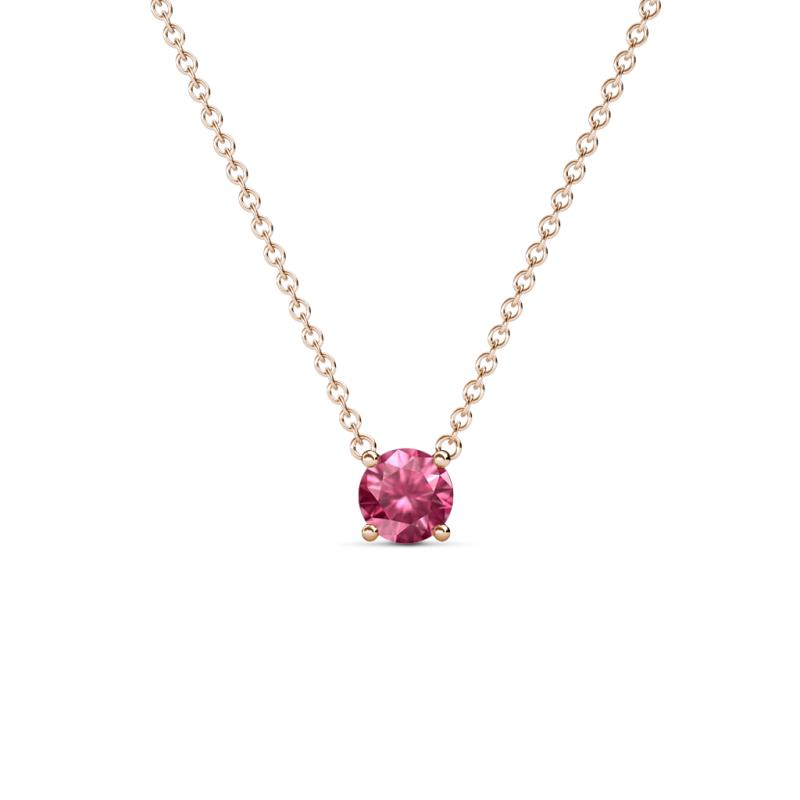 Juliana 4.50 mm Round Pink Tourmaline Solitaire Pendant Necklace 
