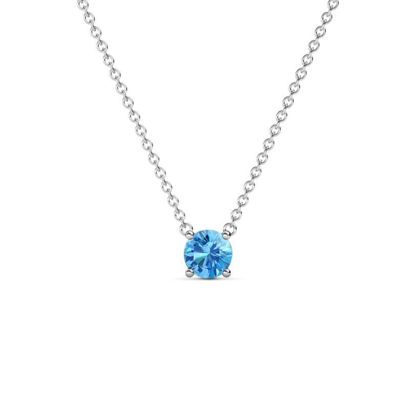 Juliana 4.50 mm Round Blue Topaz Solitaire Pendant Necklace 