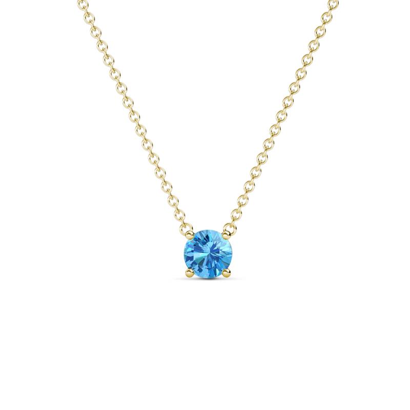 Juliana 4.50 mm Round Blue Topaz Solitaire Pendant Necklace 