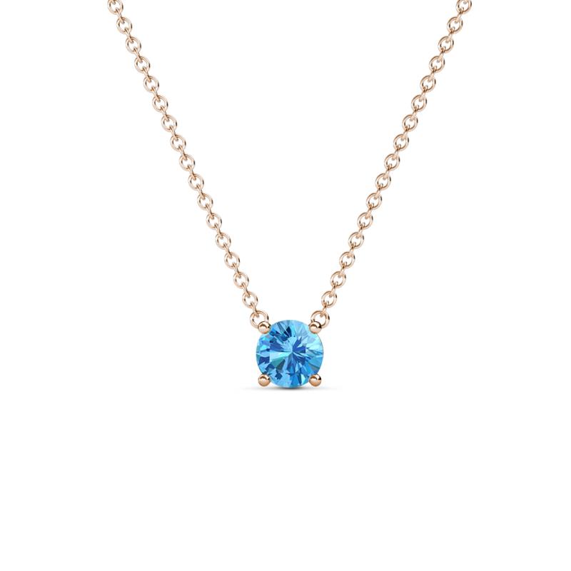 Juliana 4.50 mm Round Blue Topaz Solitaire Pendant Necklace 