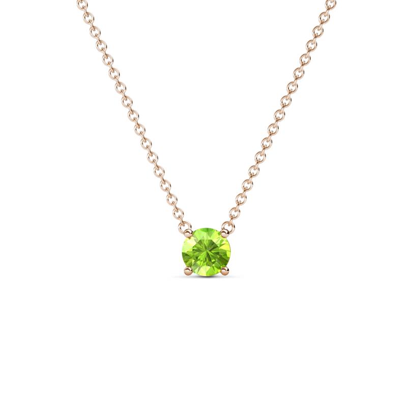 Juliana 4.50 mm Round Peridot Solitaire Pendant Necklace 