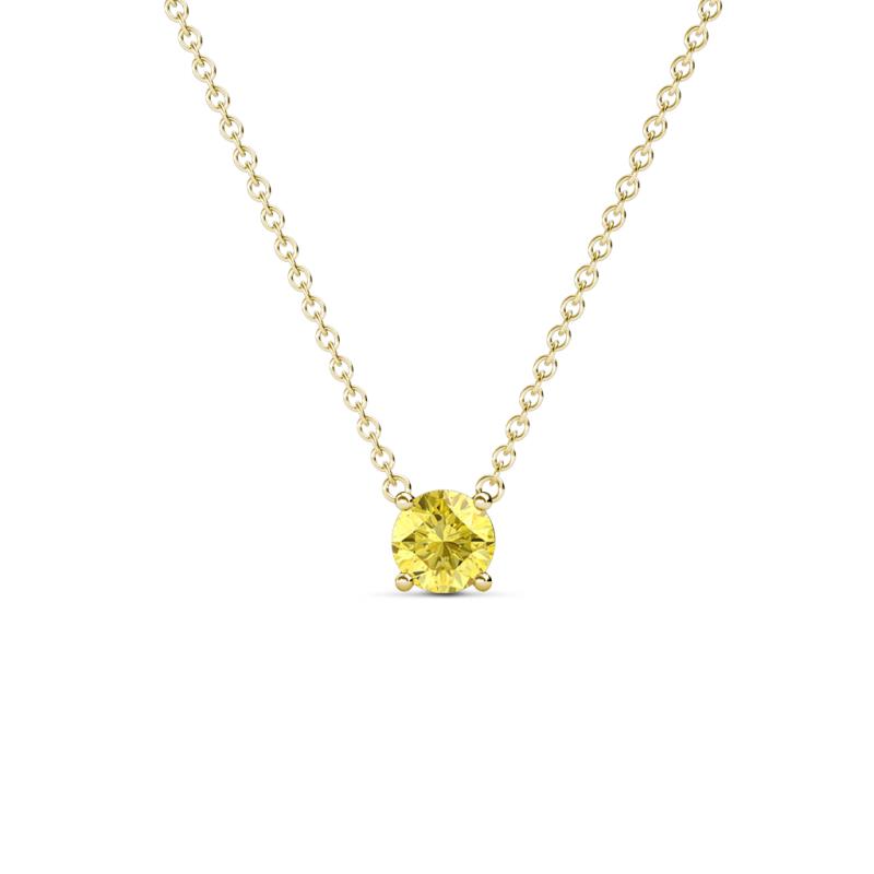 Juliana 4.50 mm Round Yellow Sapphire Solitaire Pendant Necklace 